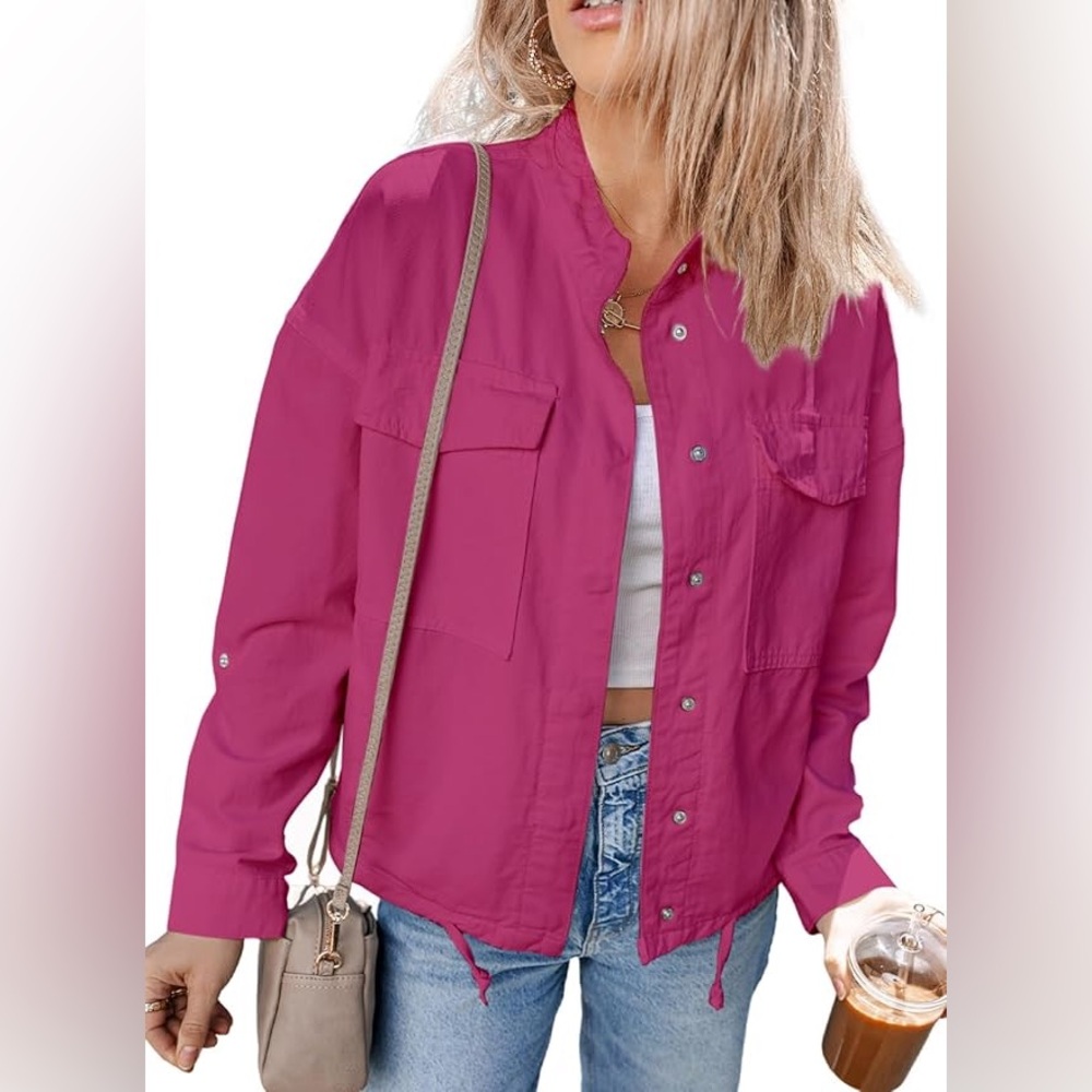 Pink Denim Jacket 100% Cotton